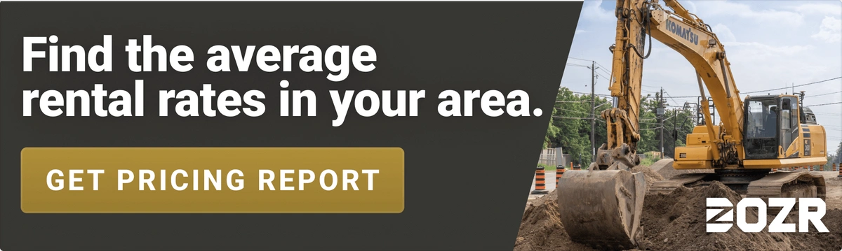 Find the average rental rates for excavators in your area