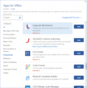 Word Office Add Ins Store Category Productivity