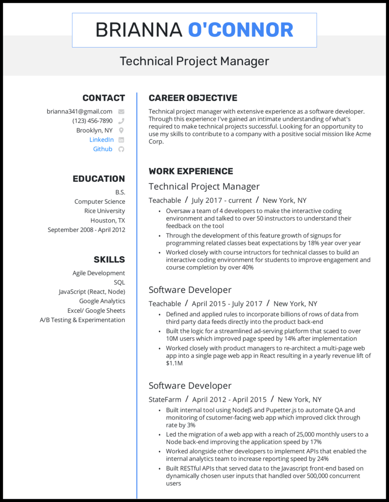 5 Project Manager Resume Examples That Got Jobs In 2021