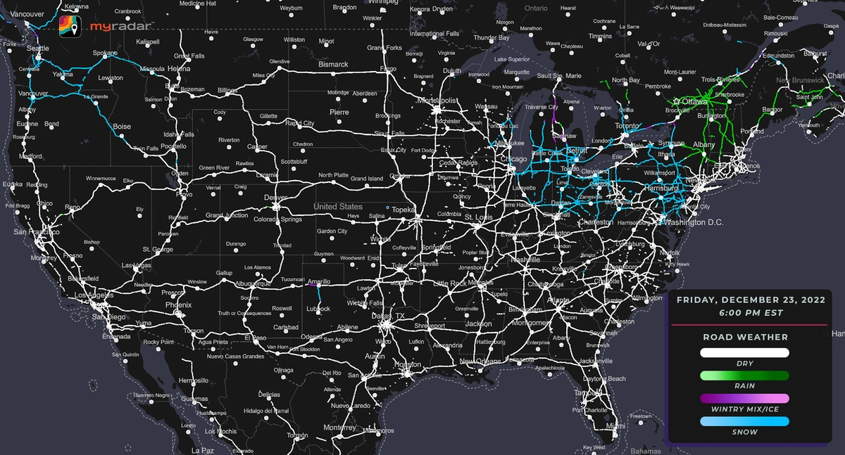 MyRadar | MyRadar CONUS Holiday Road Weather and Travel Report