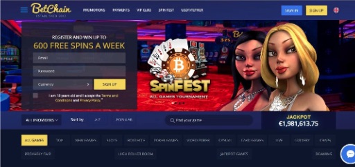 BetChain Casino Website