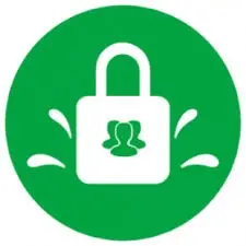 White lock in green background