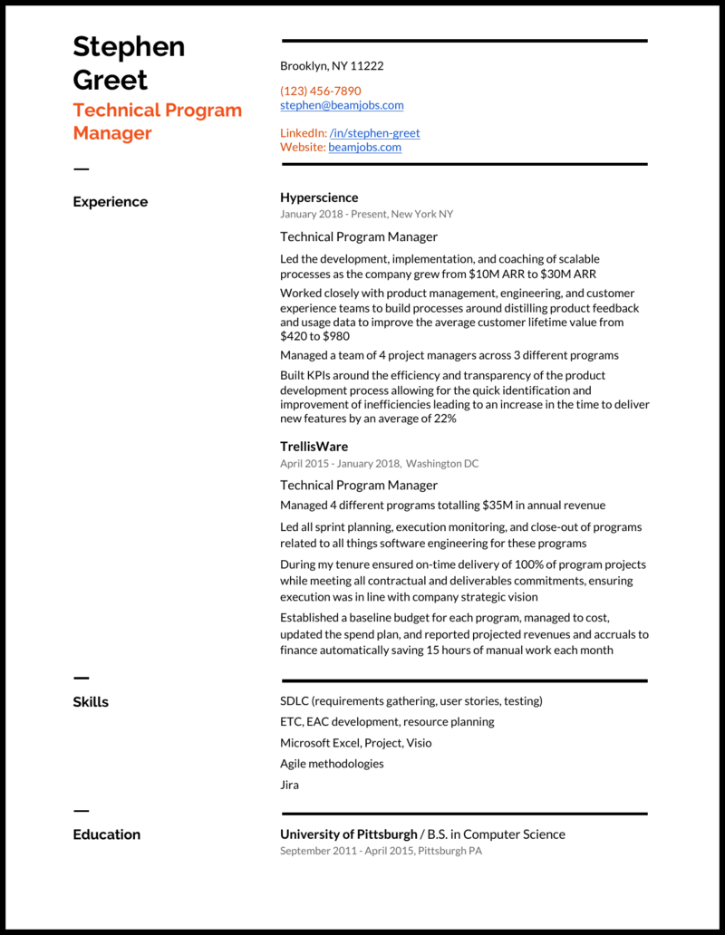 5 Program Manager Resume Samples For 2021