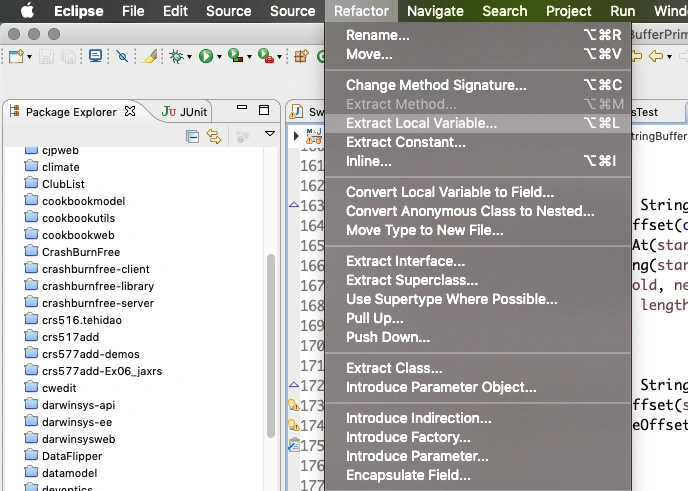 IDEs feature Refactoring Menu