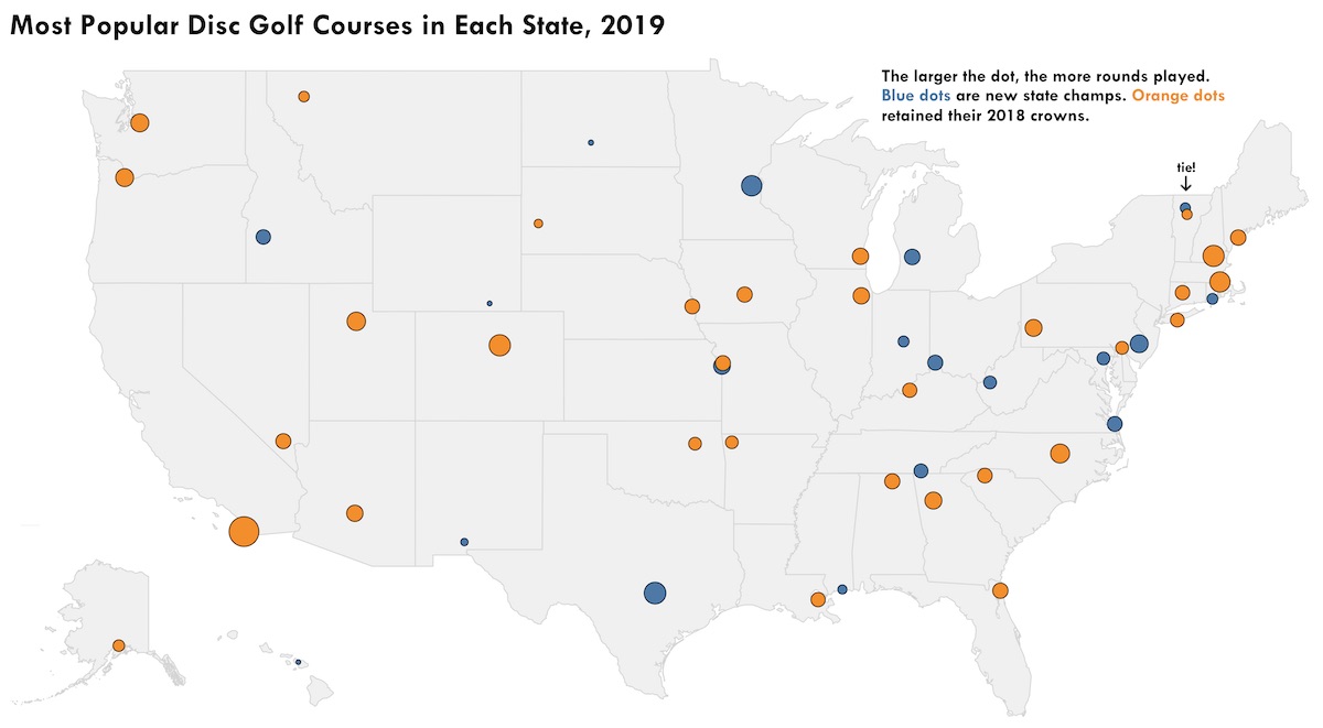 The Most Popular Disc Golf Course In Every State 2019 Release Point