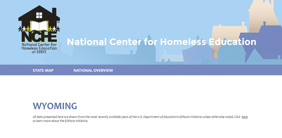 National Center for Homeless Education Wyoming State Profile Page Thumbnail