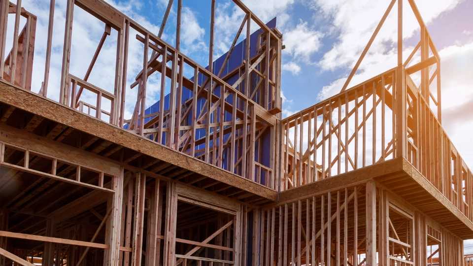 Framing of a new construction home