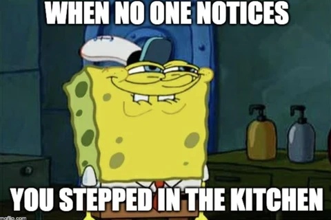 Kitchen Pickleball Memes - When no one notice you stepped in the Kitchen 