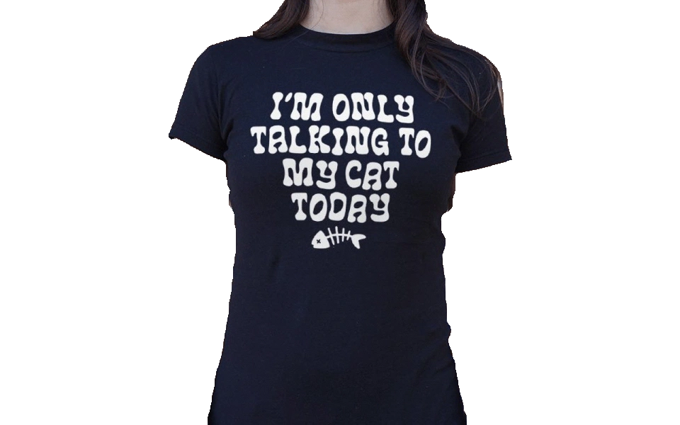 Talking-To-My-Cat-Funny-T-Shirts-For-...