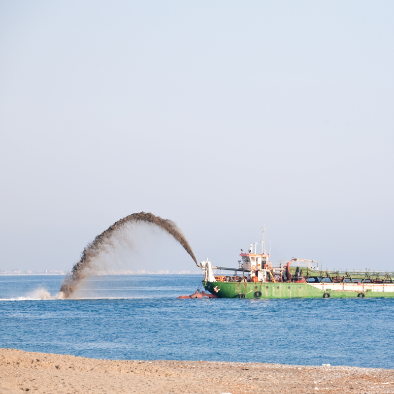 Dredging to build artificial island