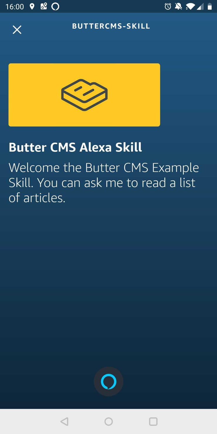 Alexa Skill Example with Card