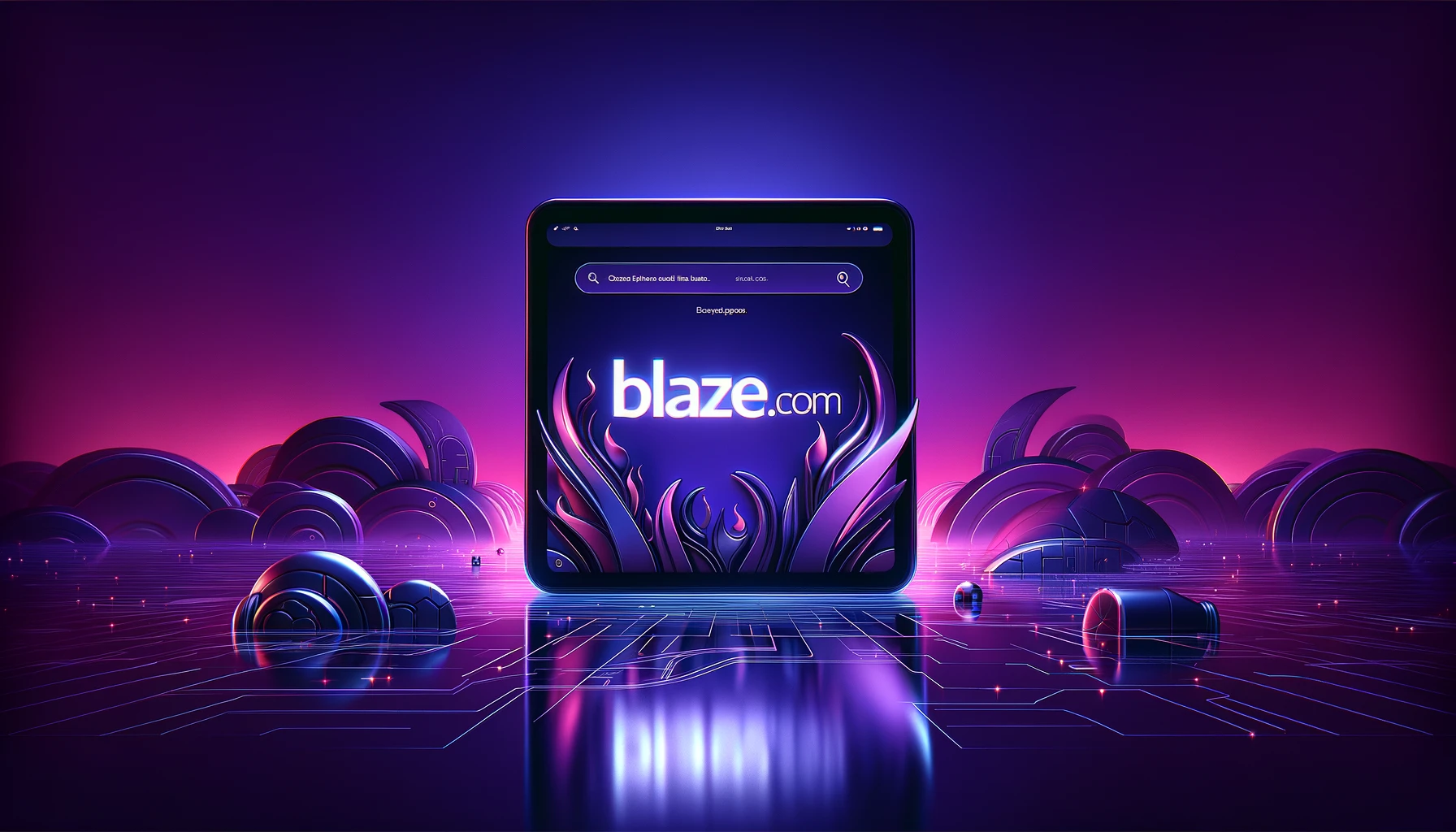 Tech-inspired landscape with a deep purple hue for Blaze.com review at TrustDice