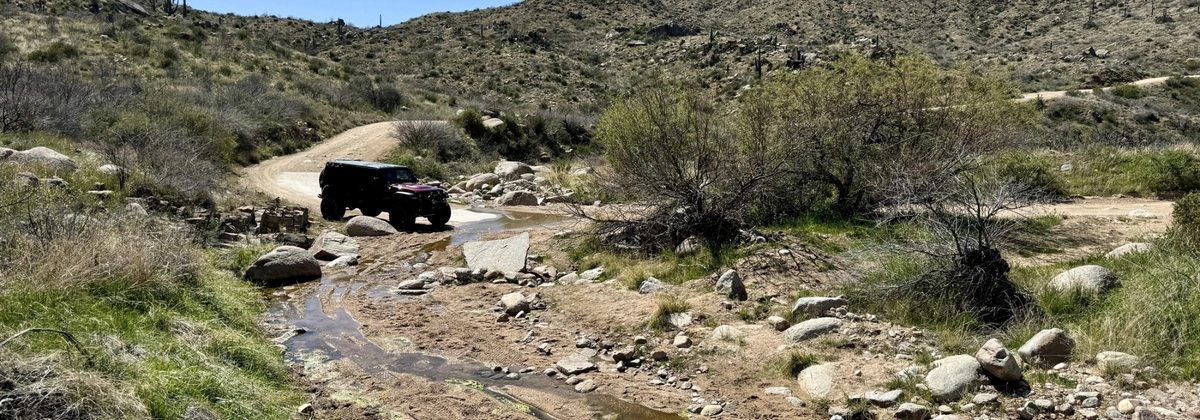 Jeep Wrangler on the Four Peaks Trail in Fountain Hills, AZ
