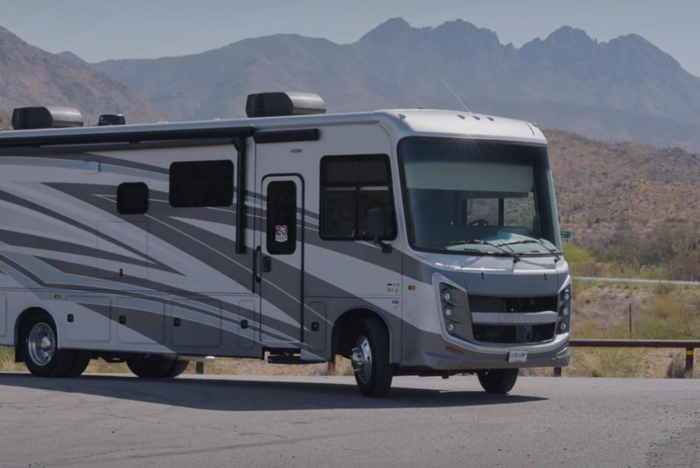 entegra vision xl rv in the desert