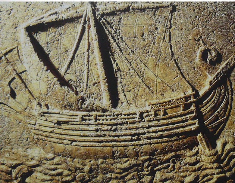 Engraving of Phoenician ship