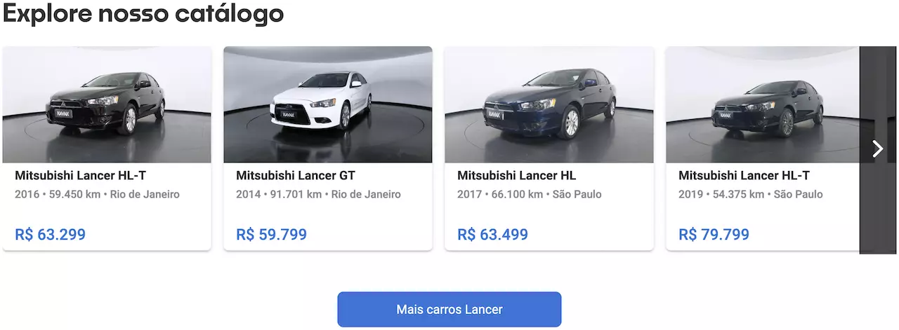 Lancer preço