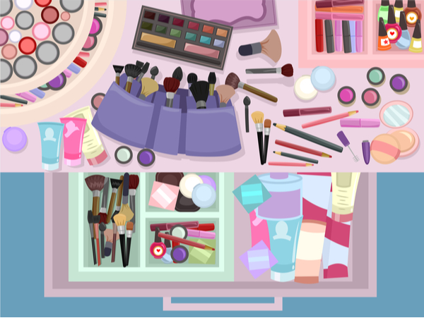 Cluttered makeup - not minimalist