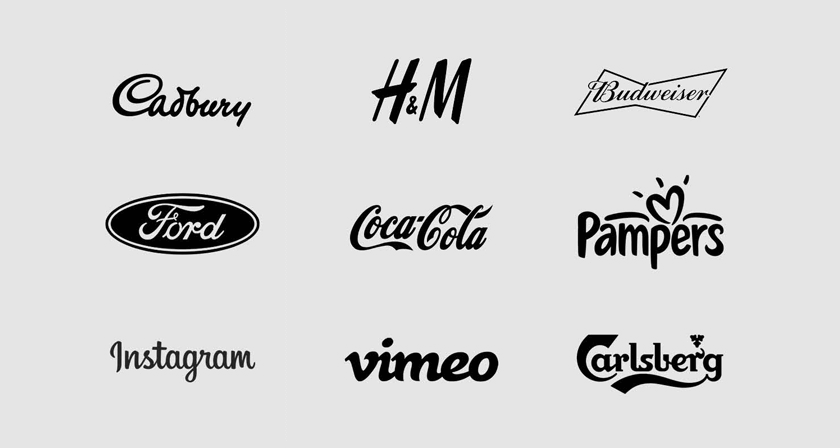 Panel of logos that are typography-based