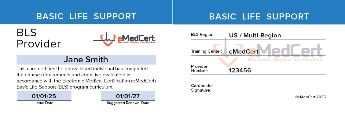 support | bls card example