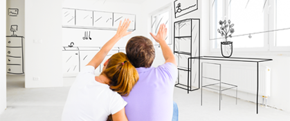 Couple visualising their new home