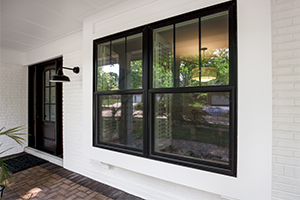 Exterior double hung fiberglass window