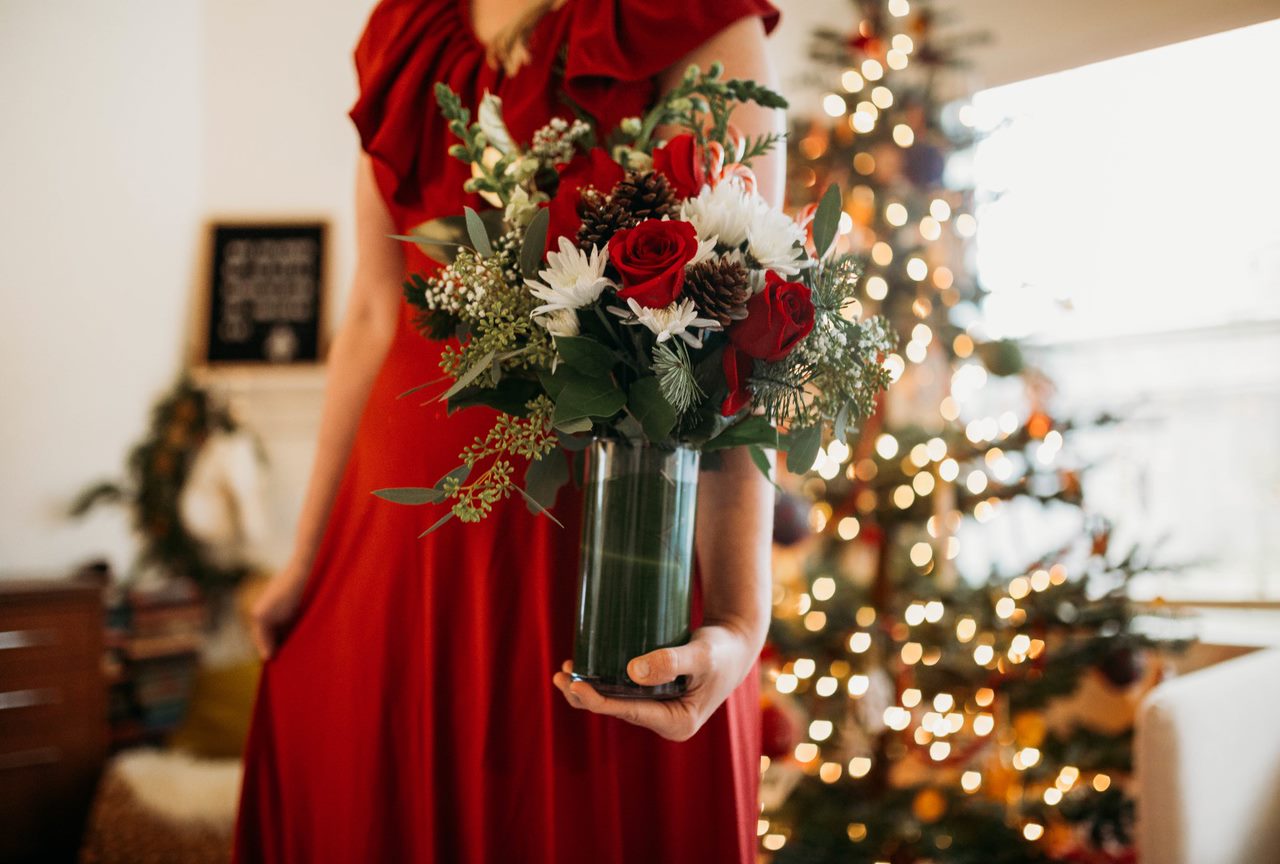 Frosty forest Christmas bouquet