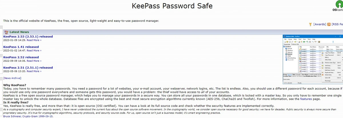 KeePass homepage.webp