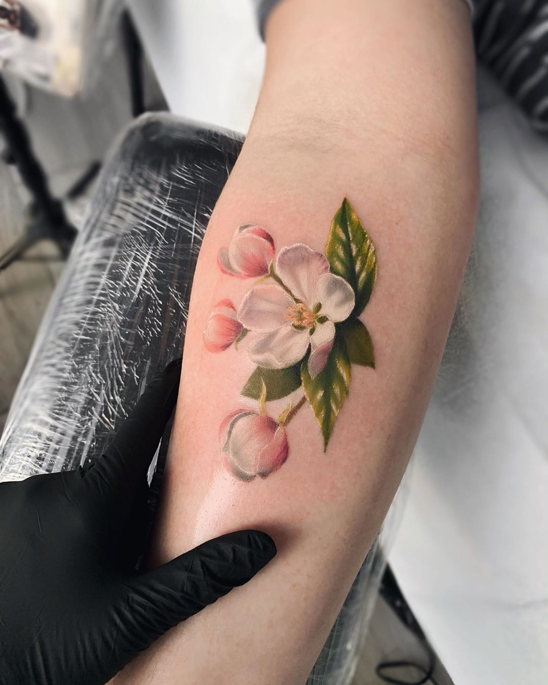 cherry blossom tattooed flower