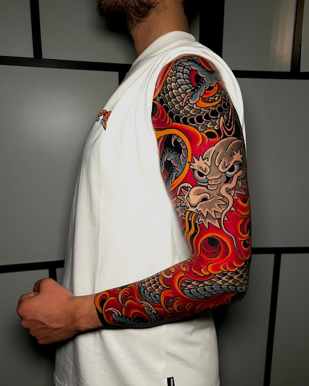 japanese sleeve tattoo by michael rasetti