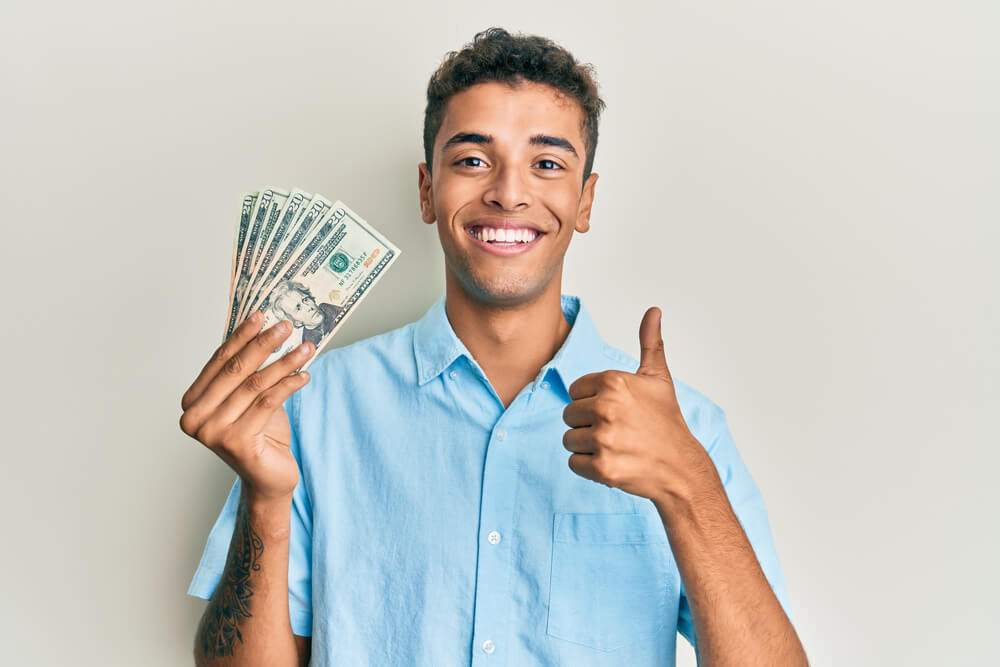man happy with a quick Florida payday loan