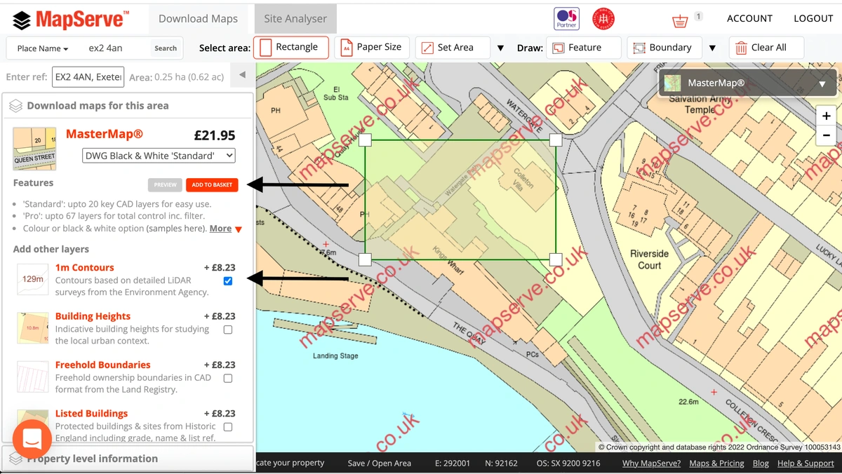 Add contours to your map MapServe® 