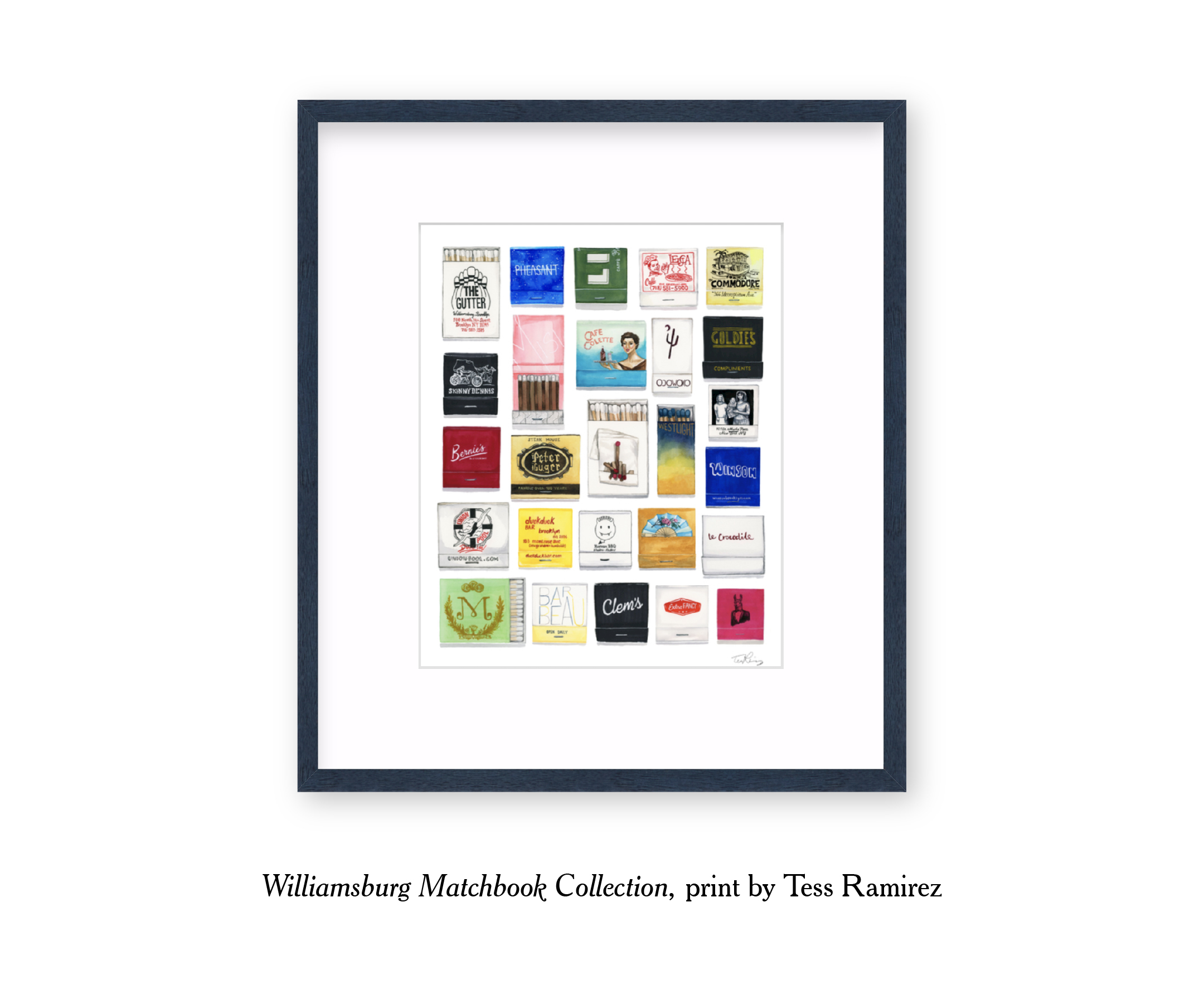 framed matchbook collection print