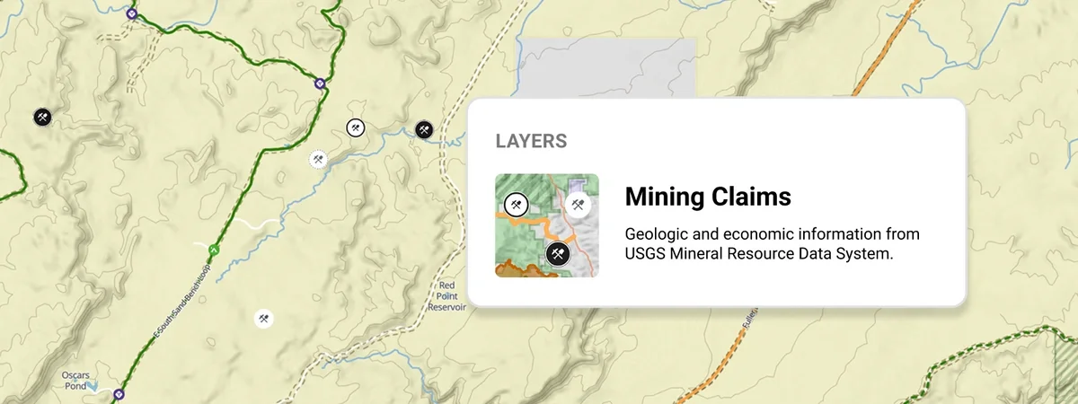 Mine Locations map layer in Trails Offroad