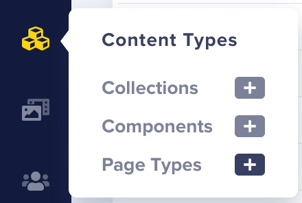 Select Page Types from the Content types menu