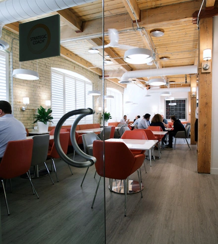 View of Strategic Coach Toronto Cafe with Team Members having lunch