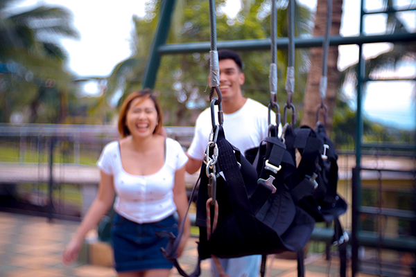 About to ride the Sinagtala Giant Swing ride with Jhong