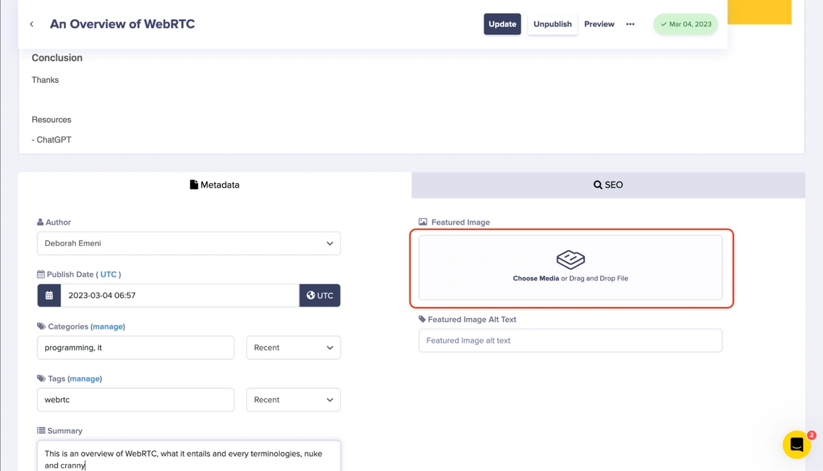 Metadata choose media field