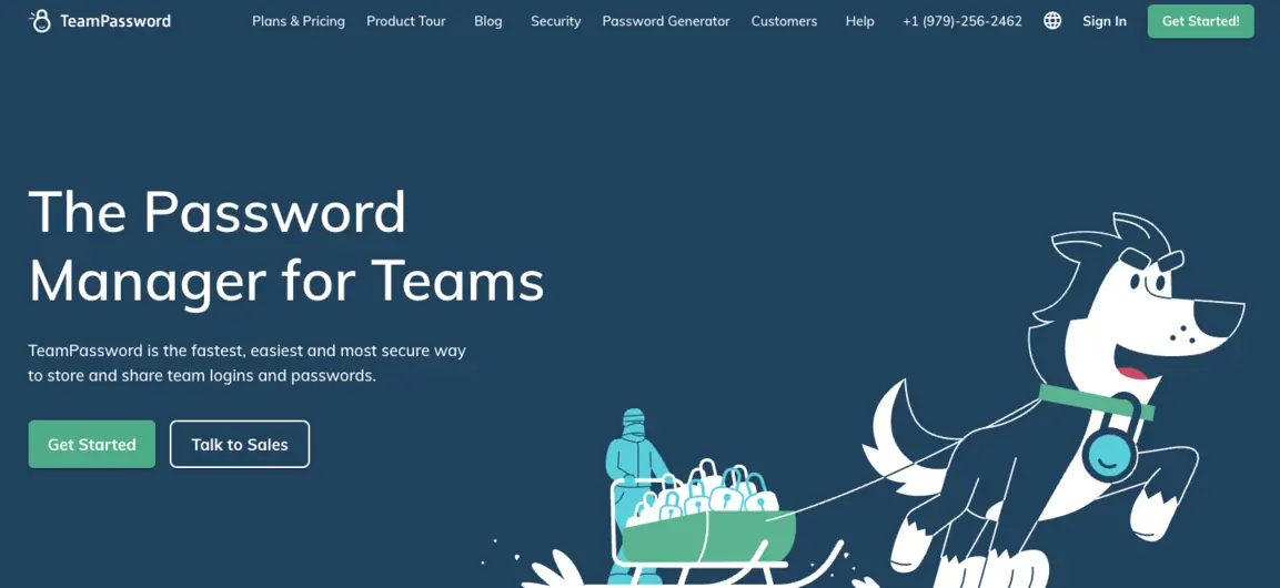 TeamPassword sled dog homepage.webp