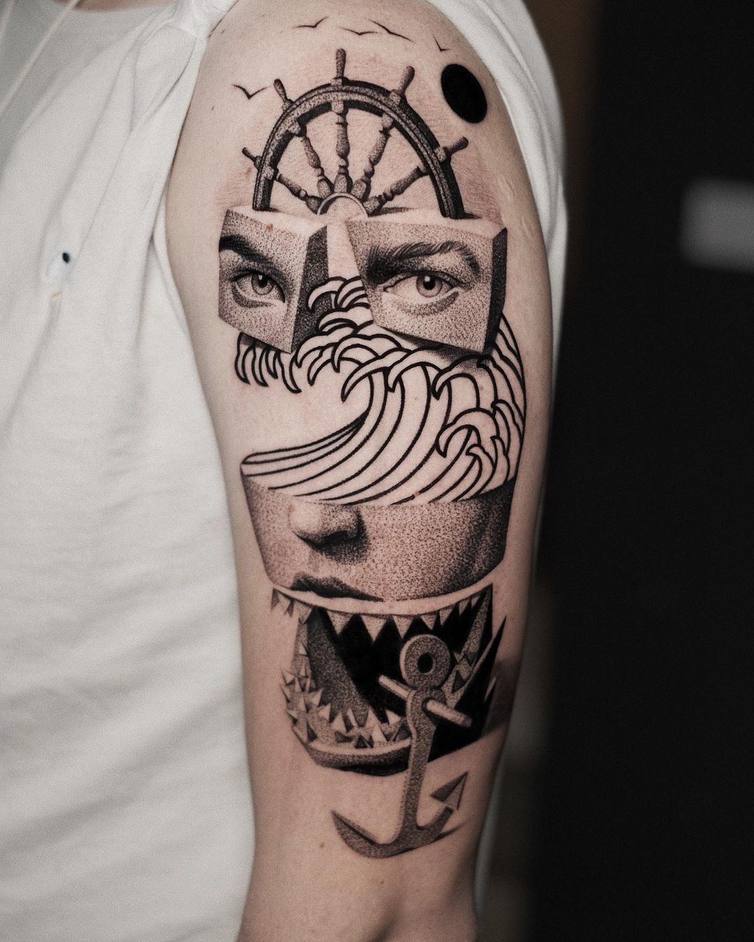 black and grey tattoo by patryk chybowski