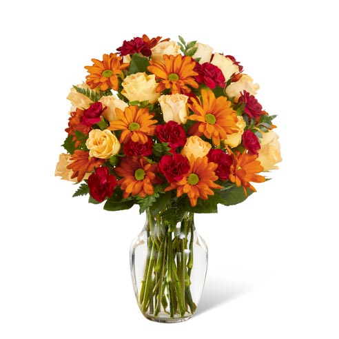 Best selling Thanksgiving flowers orange daisy and roses bouquet