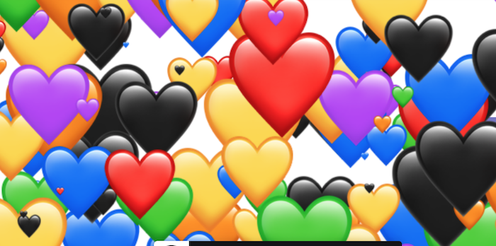 screenshot of generated output using heart emojis