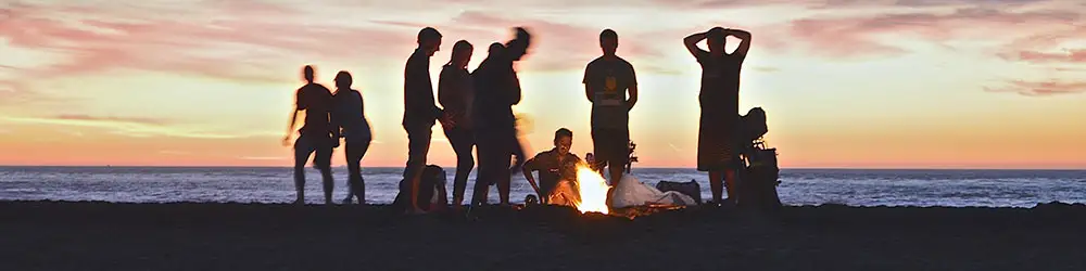 Spiritual awakening camp on the beach.