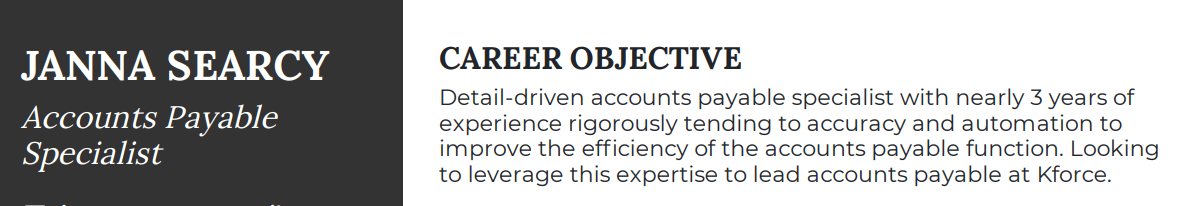 Accountant resume objective