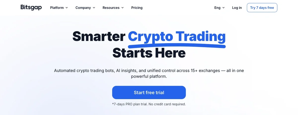 Bitsgap multi exchange trading bot dashboard