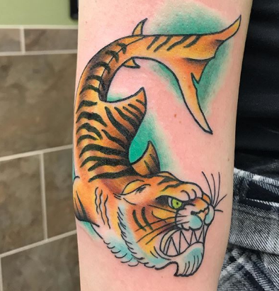 traditional tiger shark tattoos