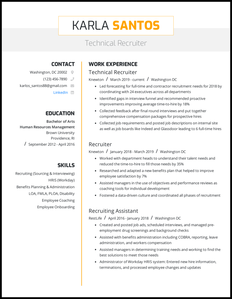 5 Top Recruiter Resume Examples That Worked In 2021