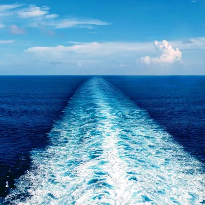 Wake of a cruise ship.