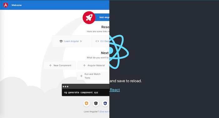 Angular vs React starter UI