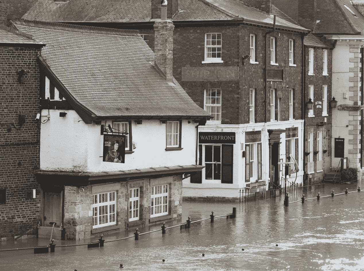 flooded town in the UK