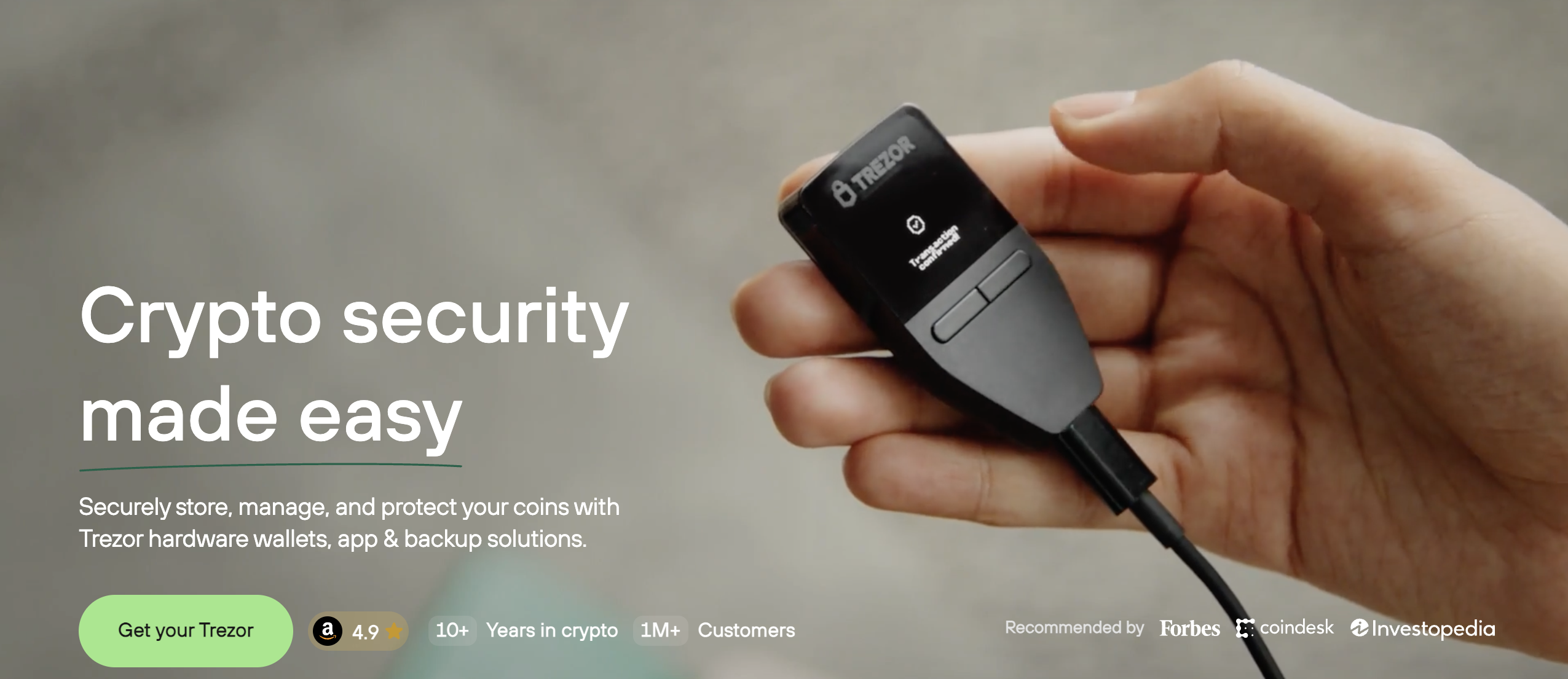 Trezor Model T - Advanced Crypto Hardware Wallet with LCD Touchscreen,  Protecting Bitcoin & Over 8000 Coins for Maximum Security